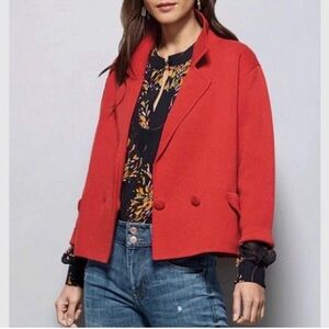 CAbi Red Coronation Cardigan Jacket Knit NWT Large Preppy Boxy Oversized Office